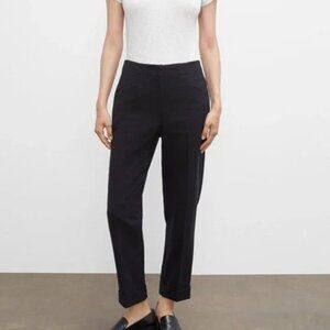 Club Monaco Black Textured Slim Straight Trouser High Waist Cuffed Size 6